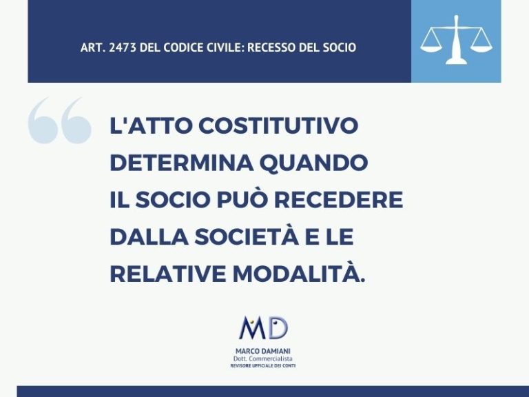 Cessione quote srl - recessione socio